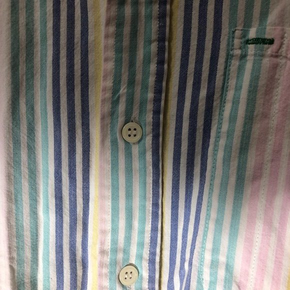 Vintage steeplechase pastel striped short sleeve top 80s mom shirt size large - Picture 6 of 9